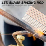 80 Pieces Silver Brazing Rods with Phosphor Bronze, Smooth Flow, Enhanced Capillary Action, for Copper and Plumbing