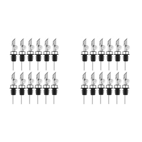 Weighted Stainless Steel Pourers Olive Oil Dispenser Spout Liquor Bottles Pourers Auto Flip Oil Dispenser (Silver,24Pcs) In Australia - Darrahopens