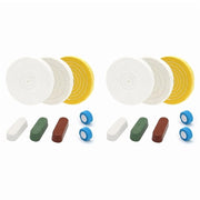 2 Set 6inch Buffing Polishing Wheels,for Bench Grinder,with Buffing Polishing Cutting Compounds,with Non-Woven Bandage