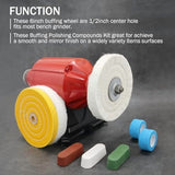 2 Set 6inch Buffing Polishing Wheels,for Bench Grinder,with Buffing Polishing Cutting Compounds,with Non-Woven Bandage In Australia - Darrahopens