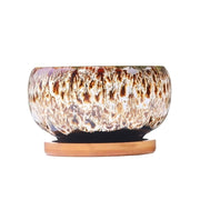 Darrahopens Home & Garden > Decor > Vases & Table Decor 3.94 Inch Round Ceramic Succulent Planter Pot with Drainage Hole and Attached Saucer, Glazed Shallow Cute Indoor Pot for Cactus, Small Flower Pots, Home Garden Decor (Plants Not Included) In Australia - Darrahopens
