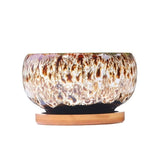 Darrahopens Home & Garden > Decor > Vases & Table Decor 3.94 Inch Round Ceramic Succulent Planter Pot with Drainage Hole and Attached Saucer, Glazed Shallow Cute Indoor Pot for Cactus, Small Flower Pots, Home Garden Decor (Plants Not Included) In Australia - Darrahopens