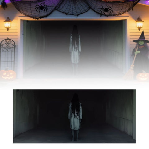 Halloween Garage Door Cover 7x16 FT - Witch Cauldron Backdrop Mural for Outdoor Indoor Decor, Spooky Party Wall Window Hanging Banner Home Yard Decoration In Australia - Darrahopens
