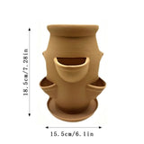 Darrahopens Home & Garden > Home Office Accessories > Calendars, Organisers & Planners Multi Pocket Terracotta Vertical Tower green foliageer With Matching Drain Tray, Space Saving Succulent Herb Growing Pot Matching Flowerpots With Dish Ceramic Decor Sets In Australia - Darrahopens