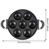 7-Cup Nonstick Baking Pan with Handle,Mini Muffin Tray,Round Metal Oven Bakeware,Black
