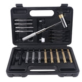 21pcs Professional Punch Tool Set Steel Pin Hammer Brass Leathercraft Repair