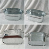 Party Drink Chiller Ice Buckets Set, 2 Piece Galvanized Oval Beverage Tub with Side Handle and Wide Opening Design for Patios Gatherings and Buffets Tables In Australia - Darrahopens