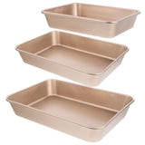 Golden Carbon Steel Baking Pan Set, Nonstick, Versatile for Oven