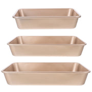 Golden Carbon Steel Baking Pan Set, Nonstick, Versatile for Oven