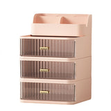 Makeup Organizer with 3 Large Drawers, Clear Rectangular Compartments for Brushes & Eyeshadow, Bathroom Vanity Storage In Australia - Darrahopens