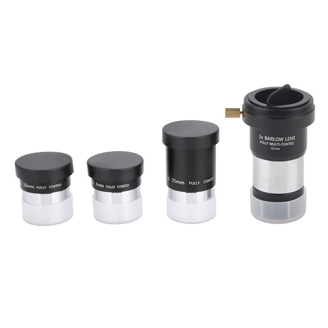 1.25" Telescope Eyepiece Set 4/10/25mm 2X  Lens Kit for Astronomy
