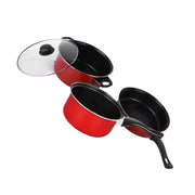 Non-Stick Pan Set, 3 Pieces, Simple Design, Cookware for Easy Cooking and Heating