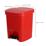 Red Plastic Bin Rectangular Household Waste Disposal Trash Can 1 Piece Kitchen Garbage Container