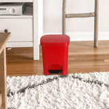 Red Plastic Bin Rectangular Household Waste Disposal Trash Can 1 Piece Kitchen Garbage Container