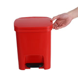 Red Plastic Bin Rectangular Household Waste Disposal Trash Can 1 Piece Kitchen Garbage Container
