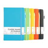 5 Pack Notebooks Journals, A5 Hardcover Ruled Lined with 5 Black Pens, 5 Set, Sky Blue, Notebook Set, Pen Set, Supply