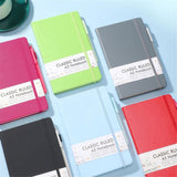 5 Pack Notebooks Journals, A5 Hardcover Ruled Lined with 5 Black Pens, 5 Set, Sky Blue, Notebook Set, Pen Set, Supply