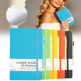 5 Pack Notebooks Journals, A5 Hardcover Ruled Lined with 5 Black Pens, 5 Set, Sky Blue, Notebook Set, Pen Set, Supply