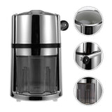 Household Ice Crusher Manual Stainless Steel ABS for Kitchen Use Plated Silver