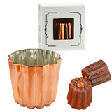 Tin Lined Copper Canelé Mold Bakeware Single Professional Pan, French Custard Pastry Tray, Caramel Crust Dessert Making Silicone Mold Artisan Home Baking Projects