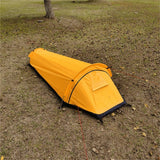 Outdoor Equipment Wild Camping Sleeping Bag Tent Single Person Hiking Camping Backpacking Tent Waterproof,B,1 x Backpacking Tent,Yellow