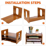 1Set File Organizer Wood Desk Modern Design for Office Home Workspace 35.4x9.8x8.7in In Australia - Darrahopens
