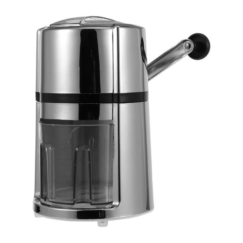 Household Ice Crusher Manual Stainless Steel ABS for Kitchen Use Plated Silver