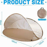 Pop Up Beach Tent with UPF 50+ Sun Protection, Automatic Setup in Seconds, Portable and Compact Design for Beach Camping, Includes Carry Bag, Windproof and Ventilated