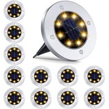 Solar Ground Lights, 12 Pack Solar Disk Lights Outdoor, 8 LED Upgraded Waterproof In-Ground Landscape Lighting for Garden Walkway Pathway Lawn Patio Deck Yard In Australia - Darrahopens