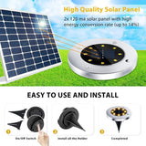 Solar Ground Lights, 12 Pack Solar Disk Lights Outdoor, 8 LED Upgraded Waterproof In-Ground Landscape Lighting for Garden Walkway Pathway Lawn Patio Deck Yard In Australia - Darrahopens