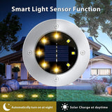 Solar Ground Lights, 12 Pack Solar Disk Lights Outdoor, 8 LED Upgraded Waterproof In-Ground Landscape Lighting for Garden Walkway Pathway Lawn Patio Deck Yard In Australia - Darrahopens