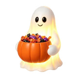 Light Up Ghost Pumpkin Candy Bowl, LED Glowing Ghost Treat Bowl, Halloween Outdoor Decor for Front Porch Yard, Fall Halloween Decorations 1pcs In Australia - Darrahopens