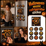 Halloween Rotating Light Up NFC Music Box Fridge Magnet, Mini Vinyl Record Player Spinning Display with Sound Playback & Magnetic Back,Decorative Magnet for Refrigerator Locker Kitchen In Australia - Darrahopens