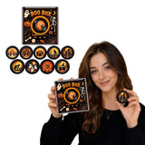 Halloween Rotating Light Up NFC Music Box Fridge Magnet, Mini Vinyl Record Player Spinning Display with Sound Playback & Magnetic Back,Decorative Magnet for Refrigerator Locker Kitchen
