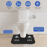 6 Pcs Washable U-Shaped Toilet Mats, Absorbent Commode Rugs for Kids Potty Training, Reusable Bathroom Floor Protector Padsk, Black