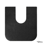 6 Pcs Washable U-Shaped Toilet Mats, Absorbent Commode Rugs for Kids Potty Training, Reusable Bathroom Floor Protector Padsk, Black