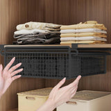 Darrahopens Home & Garden > Storage > Clothing & Wardrobe Storage Pull Out Cabinet Storage Basket,Under Cabinet Hanging Drawer,Metal Wire Mesh Storage Basket Organizer,for Kitchen Office Wardrobes Cupboard (Blcak,35x35x10cm) In Australia - Darrahopens