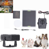 Solar Panel Heater Kit - Portable 5V USB Charger & Warm Air Blower for Chicken Coops/Dog Houses, Includes Solar Panel + Battery + Heater (-10°C to 70°C)