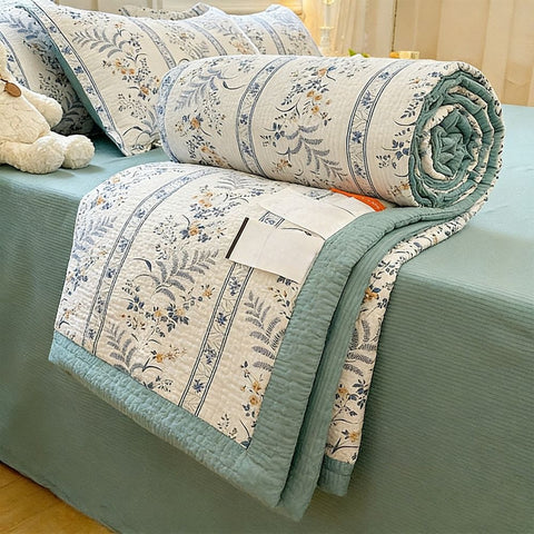 Brighten Up Summer Quilt for Room - Lightweight Breathable Throw - Washable Cotton Blanket to Add Color to Living Space