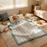 Brighten Up Summer Quilt for Room - Lightweight Breathable Throw - Washable Cotton Blanket to Add Color to Living Space