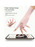 2 Pairs Sunscreen Gloves Nail Art Glove UV Protection Gloves Protector For Nail Art Gel UV LED Lamp Tool Nail Supplies Nail Tools Art Kit Press On Nails Pink+White