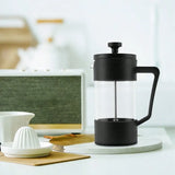 Heat Resistant High Borosilicate Glass French Press Pot Coffee Tools French Press French Press Coffee Tea Maker Thickened Borosilicate Glass Coffee Press Rust Black Color