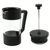 Heat Resistant High Borosilicate Glass French Press Pot Coffee Tools French Press French Press Coffee Tea Maker Thickened Borosilicate Glass Coffee Press Rust Black Color