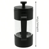 Heat Resistant High Borosilicate Glass French Press Pot Coffee Tools French Press French Press Coffee Tea Maker Thickened Borosilicate Glass Coffee Press Rust Black Color