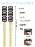 12Pcs Hair Tinsel Clip In 20Inch Fashion Glitter Tinsel Synthetic Straight Hair Extensions Clip In Hair Tinsel Kit Heat Resistant Shiny Sparkle Fairy Hair Accessories For Women Gold In Australia - Darrahopens