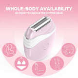 Electric Epilator For Women Portable Hair Removal Device Lady Razor Hair Shaver 3 IN 1 Multifunction Cordless Electric Trimmer For Body Leg Armpit Bikini Private Part Hair Remove Machine Pink