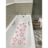 20Pcs Star Pattern Anti-Slip Shower Stall Mat – Pink PEVA Bathtub Stickers for Bathroom, Fall Decor