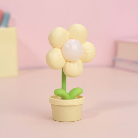 1PC New Fashionable Mini Flower Night Light – Cute Atmosphere Bedside Lamp, Creative Desktop Decor, Gift, Home Decor, Holiday Gift, Cartoon Ornament(Yellow) In Australia - Darrahopens