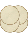15 Inch Round Woven Placemats Set of 4 – Washable, Wipe Clean, Heat Resistant, for Holiday Parties, Indoor/Outdoor Daily Use Beige In Australia - Darrahopens