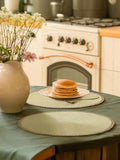 15 Inch Round Woven Placemats Set of 4 – Washable, Wipe Clean, Heat Resistant, for Holiday Parties, Indoor/Outdoor Daily Use Beige